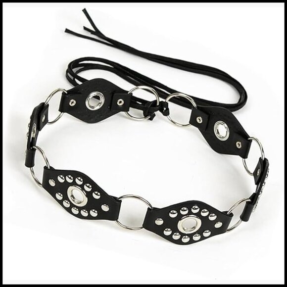 Faux Leather Bohemian Waist Belt with Wooden Beads, Adjustable Tie Closure main image 4